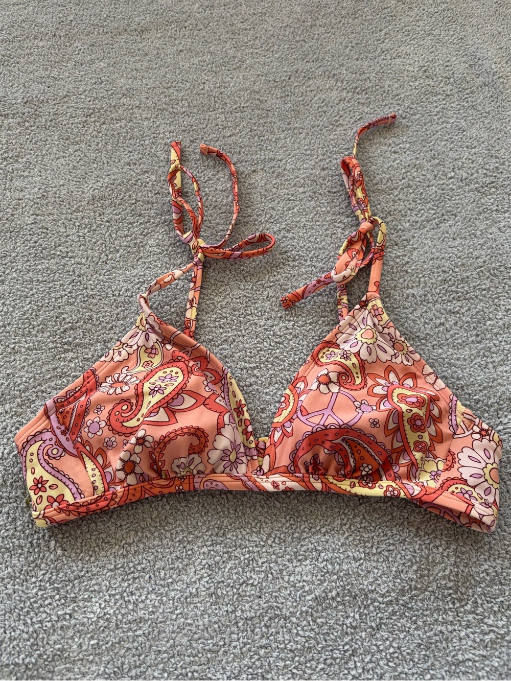 wild fable Paisley Triangle Bikini Top - Coral & Yellow